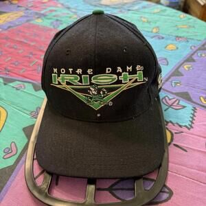 RARE Vintage 90s Notre Dame Fighting Irish Adjustable Sports Hat‎ Cap OSFA